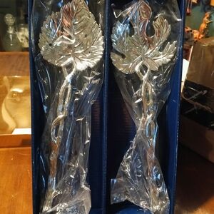 Godinger Silver Leaf Accent Chrome Plated Salad Set